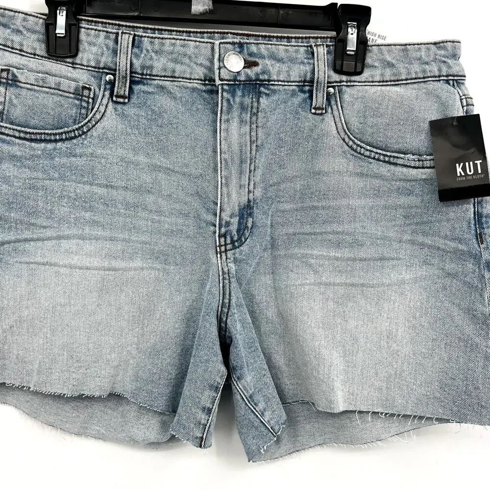 KUT FROM THE KLOTH Womens Jane High Rise Long Shorts Size 10 Blue Vintage NWT